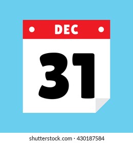 calendar icon flat December 31