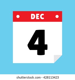 calendar icon flat December 4