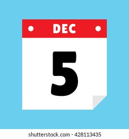 calendar icon flat December 5