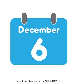 calendar icon flat December 6