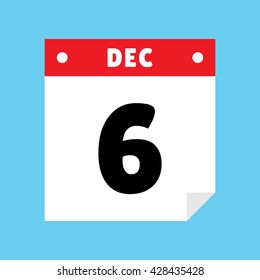 calendar icon flat December 6