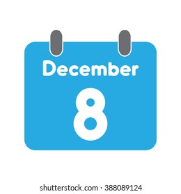 calendar icon flat December 8