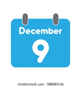 calendar icon flat December 9