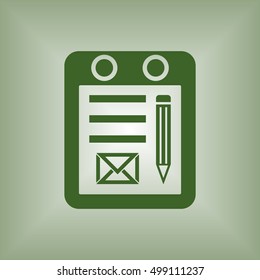 Calendar icon. Flat design.