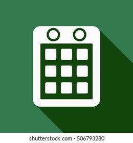 Calendar icon.  Flat design.
