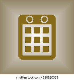 Calendar icon.  Flat design.