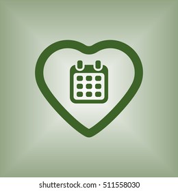 Calendar  icon. Flat design.