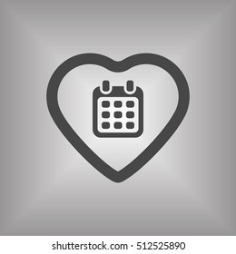 Calendar  icon. Flat design.