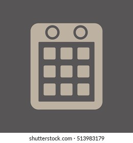 Calendar icon.  Flat design.