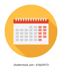 Calendar Icon In Flat Design