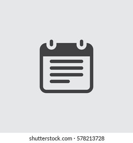 Calendar icon in a flat design in black color. Vector illustration eps10