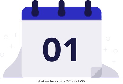 Icono de calendario Diseño plano Mostrando fecha 01 Vector de administración de horarios