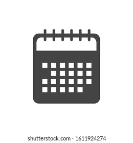 Calendar icon in Flat design style with gray color