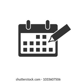 Calendar icon. Flat design. Vector illustration.