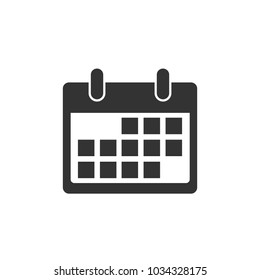 Calendar icon. Flat design. Vector illustration.