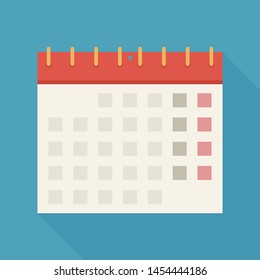 Calendar icon . Flat design . Vector Illustration