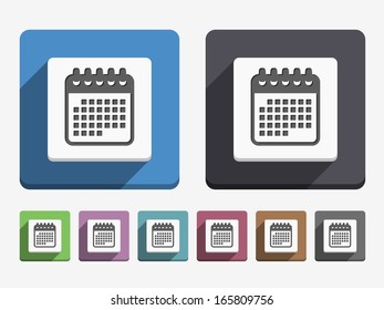 Calendar icon, flat design, vector eps10 illustration