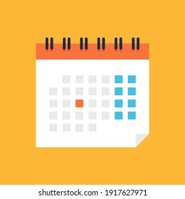 Calendar Icon. Flat Design. Vector Illustration