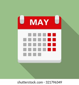 Calendar icon, flat design, vector eps10 illustration