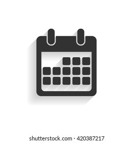 Calendar icon  . Flat design . Vector Illustration