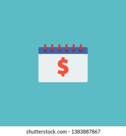 Calendar icon flat element. Vector illustration of calendar icon flat isolated on clean background for your web mobile app logo design.