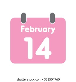 calendar icon flat February 14