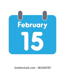 calendar icon flat February 15