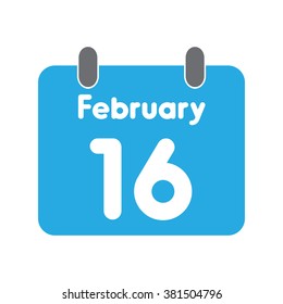 calendar icon flat February 16