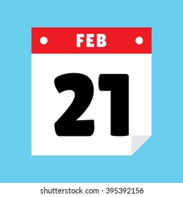 calendar icon flat February 21