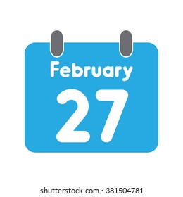 calendar icon flat February 27