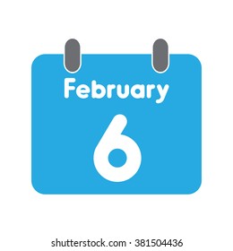 calendar icon flat February 6