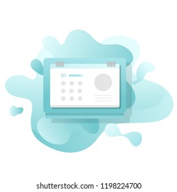 Calendar icon flat with fluid shapes background vector design. 