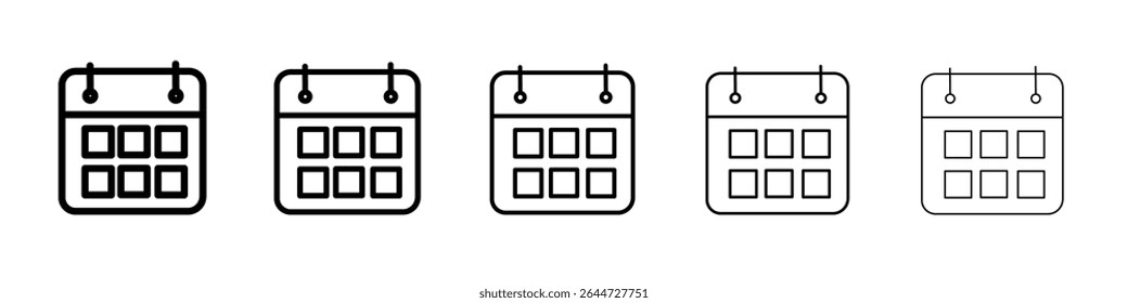 Ícone de calendário ilustração plana definir logotipo