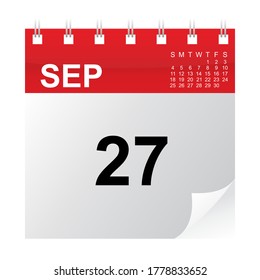 Calendar icon is flat isolated on a white background. Vector illustration.