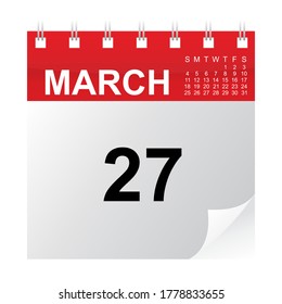 Calendar icon is flat isolated on a white background. Vector illustration.