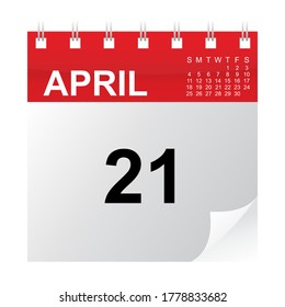 Calendar icon is flat isolated on a white background. Vector illustration.