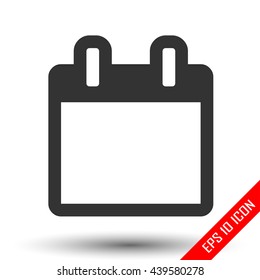 Calendar icon. Flat icon of calendar isolated on white background. Vector illustration.