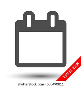 Calendar icon. Flat icon of calendar isolated on white background. Vector illustration.