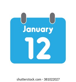 calendar icon flat January 12