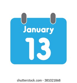 calendar icon flat January 13