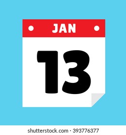 calendar icon flat January 13