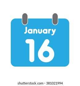 calendar icon flat January 16