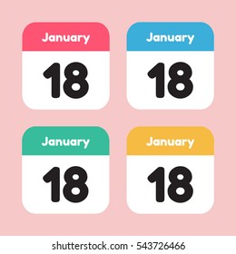 calendar icon flat January 18