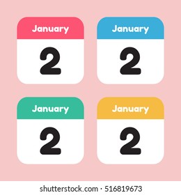 calendar icon flat January 2