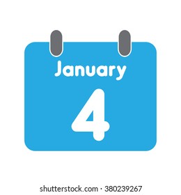 calendar icon flat January 4