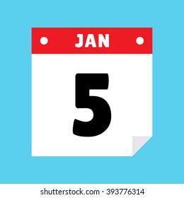 calendar icon flat January 5