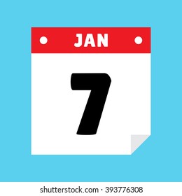 calendar icon flat January 7