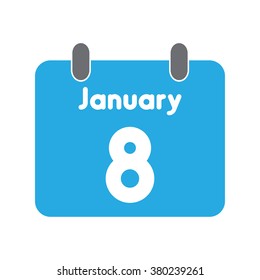 calendar icon flat January 8