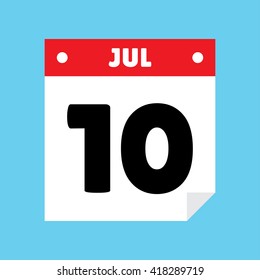 calendar icon flat July 10