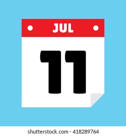 calendar icon flat July 11